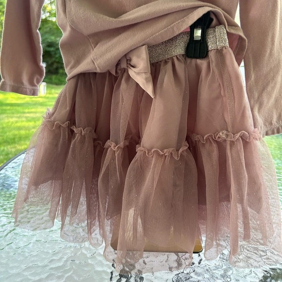 H&M- Pink Long Sleeve Dress with Tulle Skirt - Picture 2 of 4